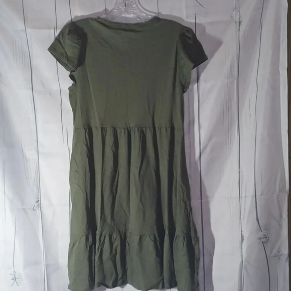Time and Tru Olive Green Short Sleeve Dress - Picture 6 of 7